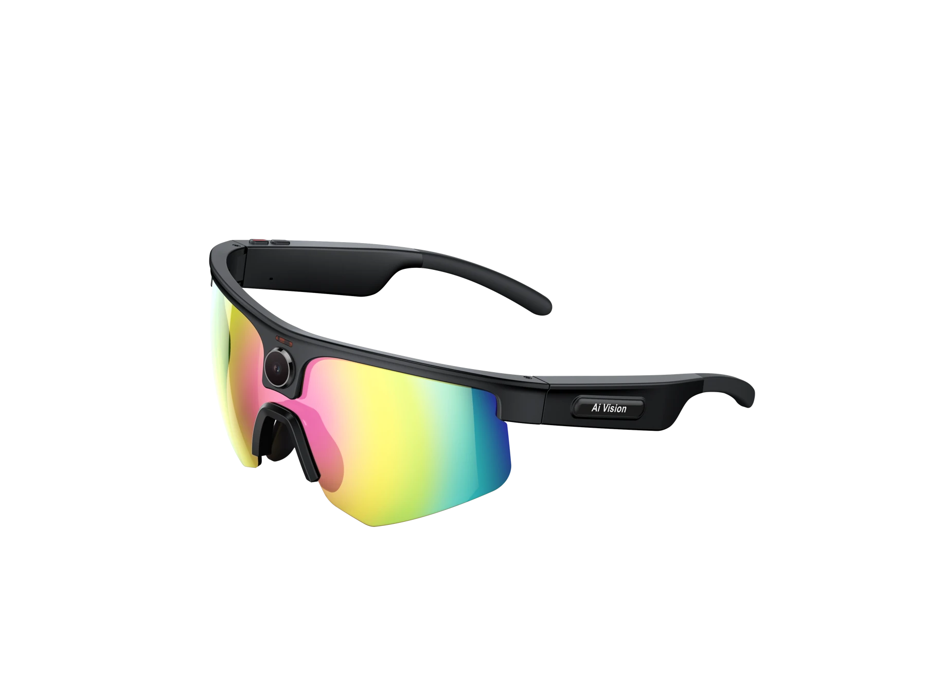 Sportbrille in Schwarz mit verspiegeltem Glas