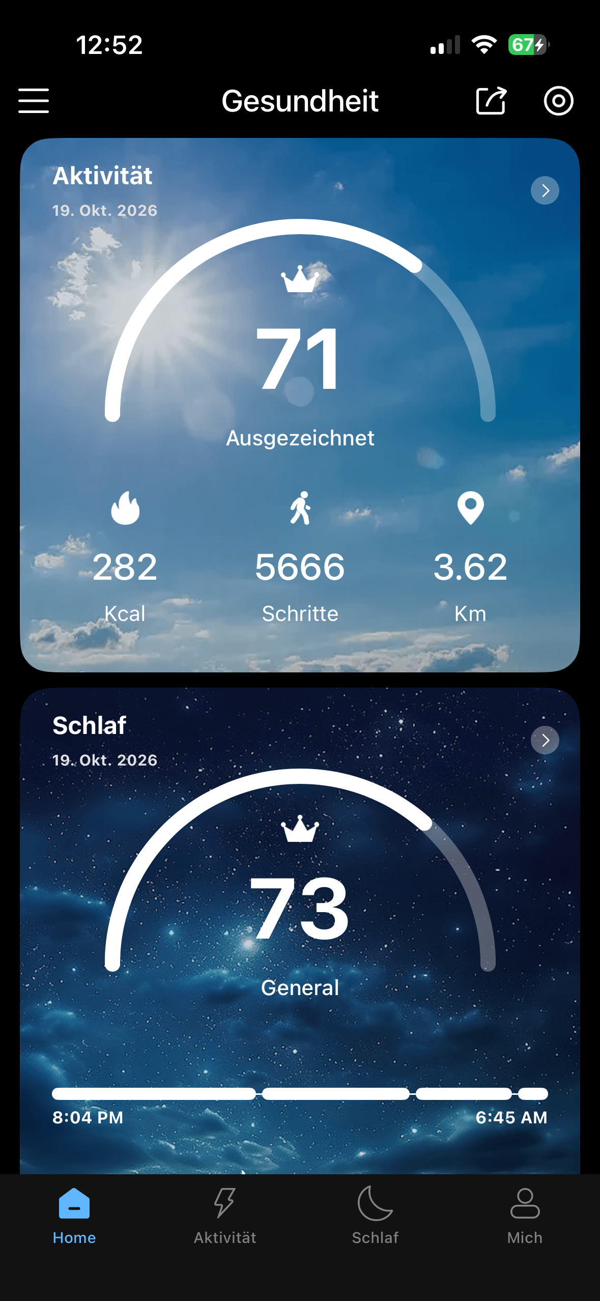Beispiel einer Tracking-App-Ansicht